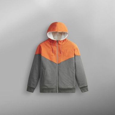 Picture Basement Plush Zip Hoodie red clay dark grey