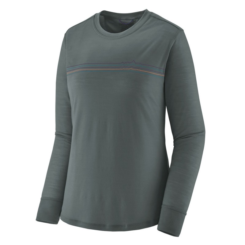 Patagonia L/S Cap Cool Merino Graphic Tee Femme nouveau green
