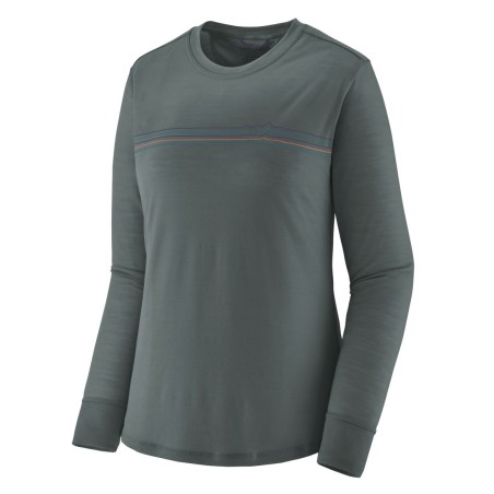 Patagonia L/S Cap Cool Merino Graphic Tee Femme nouveau green