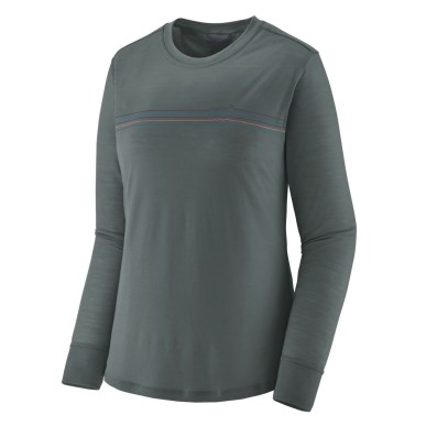 Patagonia L/S Cap Cool Merino Graphic Tee Femme nouveau green