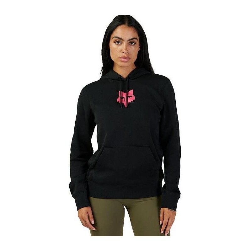 Fox Head Fleece Hood Femme black / pink