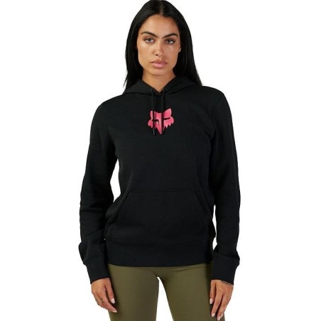 Fox Head Fleece Hood Femme black / pink