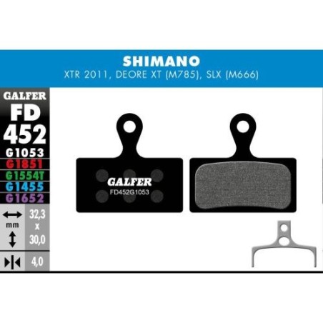 Plaquettes Galfer Shimano XT 1053 Noir