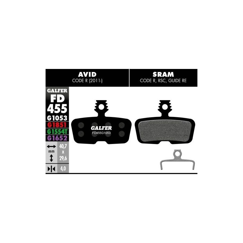 Plaquettes Galfer Avid code R 11 1053 Noir