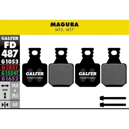 Plaquettes Galfer Magura MT5 1053 Noir (set de 2)