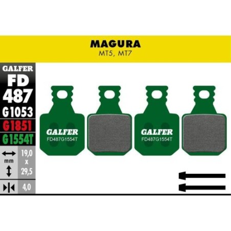Plaquettes Galfer Magura MT5 Vert (set de 2)