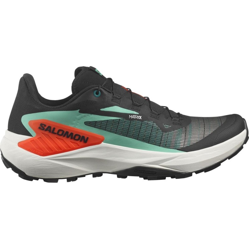 Salomon Genesis black / electric green / cherry tomato
