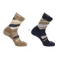 Salomon Socks Out Alps Crew Pack de 2 carbon / bronze brown Salomon Socks Out Alps Crew Pack de 2 carbon / bronze brown
