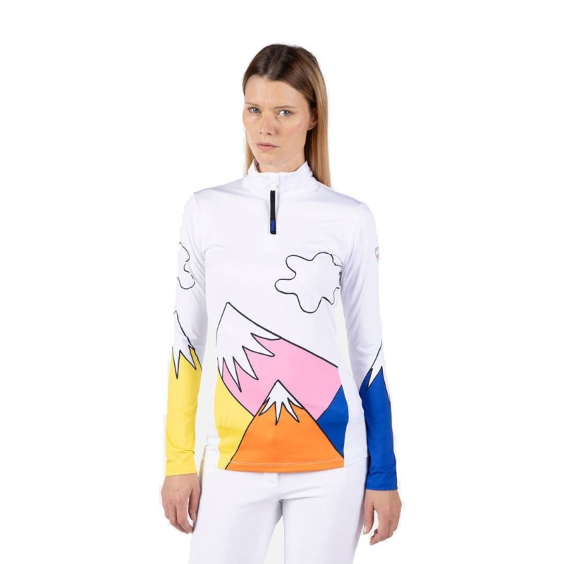 Rossignol Booster 1/2 Zip Top Femme white Rossignol Booster 1/2 Zip Top Femme white